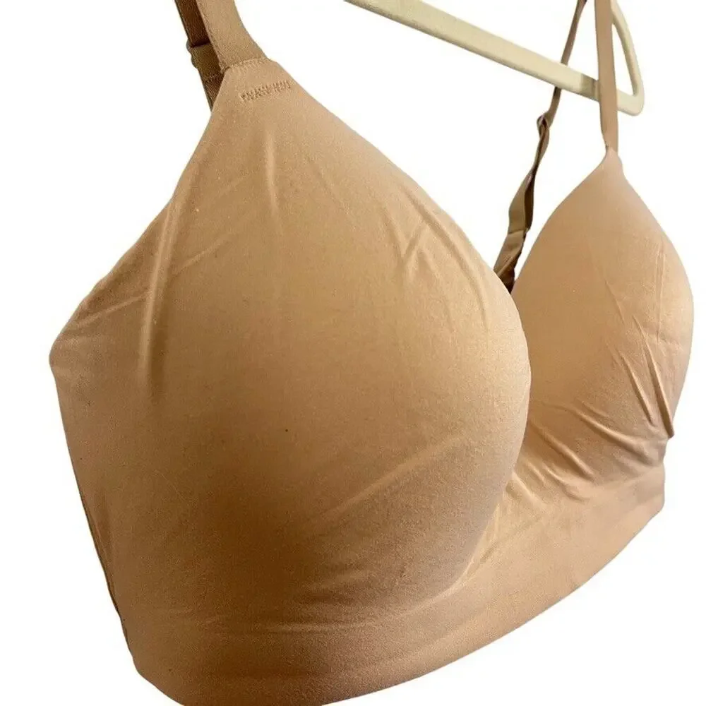 Soma Enbliss Wireless Womens Beige Tan Back Close Adjustable Bra Stretch 38D